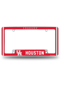 Houston Cougars Classic All Over Chrome License Plate Frame - White