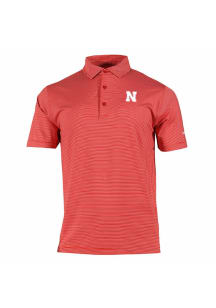 Columbia Nebraska Cornhuskers Mens Red Heat Seal Double Hit Short Sleeve Polo