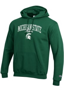 Champion Michigan State Spartans Mens Green Mom Script Powerblend Long Sleeve Hoodie
