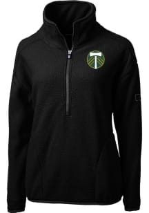 Cutter and Buck Portland Timbers Womens Black Cascade Sherpa Qtr Zip