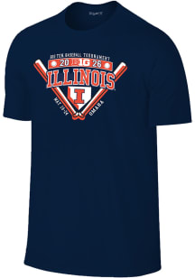 Illinois Fighting Illini Navy Blue 2026 Big Ten Baseball Tournament Participant Short Sleeve T Shi..