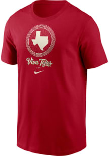 Nike Texas Rangers Red Secondary City Connect Tricode Short Sleeve T Shirt