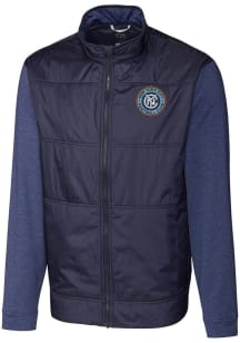 Cutter and Buck New York City FC Mens Navy Blue Stealth Light Weight Jacket