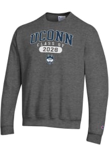 Champion UConn Huskies Mens Charcoal Class of 2028 Powerblend Long Sleeve Crew Sweatshirt