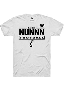 Nathan Nunnn Cincinnati Bearcats White Football NIL Stacked Box Short Sleeve Player T Shirt