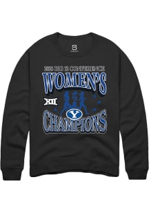 Summit Sportswear BYU Cougars Mens Black 2025 Big 12 Womens Cross Country Champions No. 1 Long Sle..