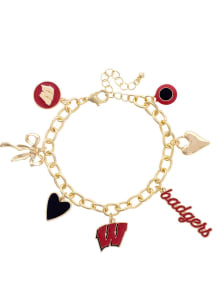 Wisconsin Badgers Enamel Icons Charm Womens Bracelet