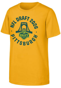 Pittsburgh Steelers Youth Gold Draft 2026 Bridge Short Sleeve T-Shirt