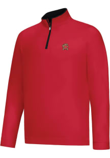Footjoy Maryland Terrapins Mens Red Midlayer Long Sleeve Qtr Zip Pullover