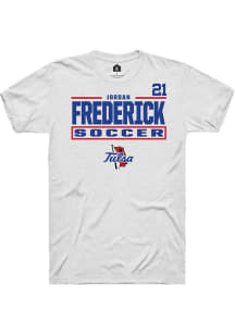 jordan frederick Tulsa Golden Hurricane White NIL Stacked Box Short Sleeve Player T Shirt