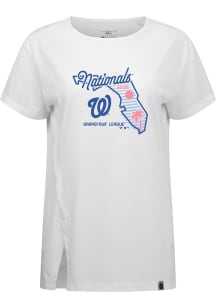 Levelwear Washington Nationals Womens White Influx Bold Sunrise Spring Training Short Sleeve T-Shi..