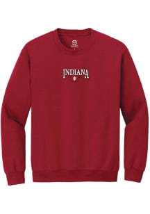 Summit Sportswear Indiana Hoosiers Mens Crimson Embroidered Long Sleeve Crew Sweatshirt