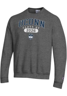 Champion UConn Huskies Mens Charcoal Class of 2026 Powerblend Long Sleeve Crew Sweatshirt