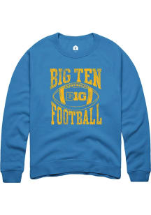 Rally Big Ten Mens Blue Football Arch Long Sleeve Crew Sweatshirt