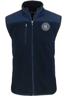 Cutter and Buck New York City FC Big and Tall Navy Blue Cascade Sherpa Mens Vest