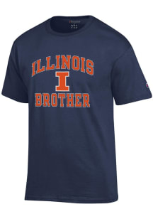Champion Illinois Fighting Illini Navy Blue Number One Brother Short Sleeve T Shirt