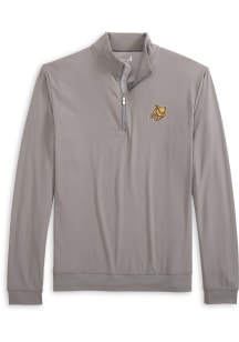 Johnnie O Rowan University Mens Grey Motion Owl Head Long Sleeve Qtr Zip Pullover