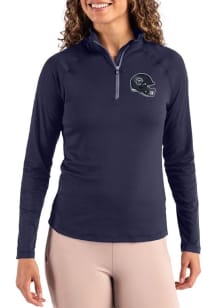 Cutter and Buck Tennessee Titans Womens Navy Blue Helmet Coastline Qtr Zip