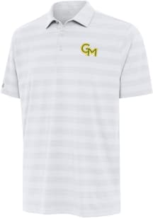 Antigua George Mason University Mens White Tunnel Short Sleeve Polo