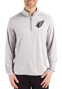 Cutter and Buck Arizona Cardinals Mens Grey Mono Coastline Long Sleeve Qtr Zip Pullover