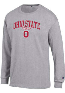 Champion Ohio State Buckeyes Grey Mom Script Jersey Long Sleeve T Shirt