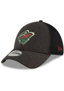 New Era Minnesota Wild Mens Charcoal Team Primary Logo Shadow Tech Neo 39THIRTY Flex Hat