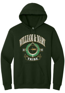 Summit Sportswear William & Mary Tribe Mens Green ALUMNI WREATH Long Sleeve Hoodie