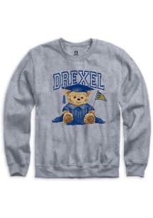 Summit Sportswear Drexel Dragons Womens Grey Bear Necessities Grad Crew Sweatshirt