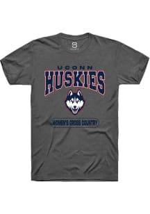 Summit Sportswear UConn Huskies Grey Women's Cross Country Short Sleeve T Shirt