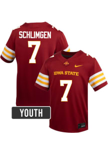 Sullivan Schlimgen Iowa State Cyclones Youth Cardinal Red Nike NIL Name And Number Football Jersey