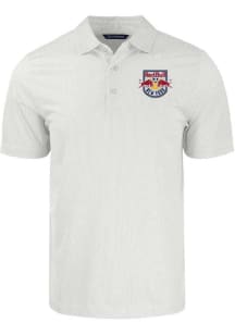 Cutter and Buck New York Red Bulls Mens White Pike Symmetry Short Sleeve Polo