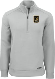 Cutter and Buck Los Angeles FC Mens Grey Roam Long Sleeve Qtr Zip Pullover