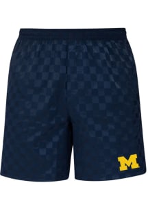 lululemon Michigan Wolverines Mens Black Checkerboard Satin Gym Short 7 inch Shorts