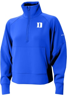 Columbia Duke Blue Devils Womens Blue Heat Seal Wickham Hills Qtr Zip Pullover