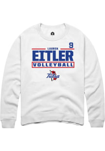 Lauren Eitler Tulsa Golden Hurricane Mens White NIL Stacked Box Player Crew