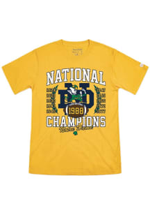 Homefield Notre Dame Fighting Irish Gold Football National Champions Short Sleeve Fashion T Shirt