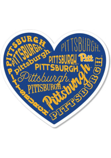Pitt Panthers 3.5" Heart Rugged Stickers - Blue