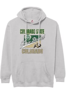 Colorado Buffaloes Mens Grey House Divided Long Sleeve Hoodie