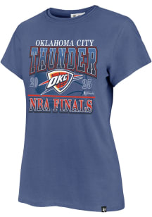 47 Oklahoma City Thunder Womens Blue 2025 NBA Finals Participant Frankie Short Sleeve T-Shirt