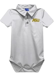 Vive La Fete Alabama State Hornets Baby White Team Short Sleeve One Piece Polo