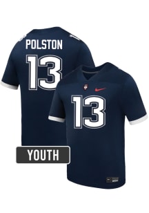 Bo Polston UConn Huskies Youth Navy Blue Nike NIL Name And Number Football Jersey
