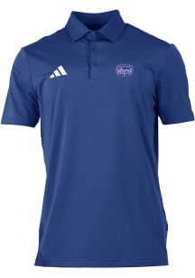 Adidas Kansas Jayhawks Mens Blue Official Logo Short Sleeve Polo