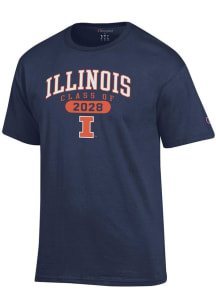 Champion Illinois Fighting Illini Navy Blue Class of 2028 Jersey Short Sleeve T Shirt