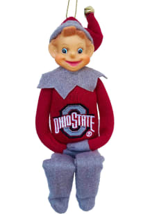 Ohio State Buckeyes 12inch Elf Ornament - Red
