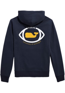 Michigan Wolverines Mens Navy Blue whale Long Sleeve Hoodie
