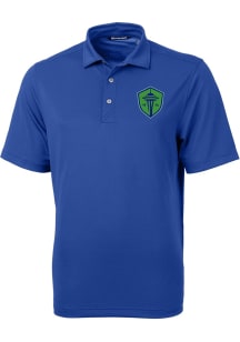 Cutter and Buck Seattle Sounders FC Blue Virtue Eco Pique Big and Tall Polo