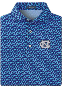 North Carolina Tar Heels Mens Light Blue FOREST Short Sleeve Fashion Polo