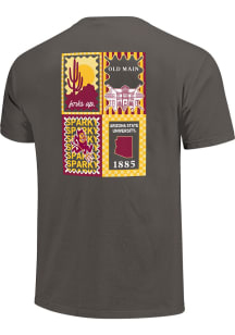 Arizona State Sun Devils Womens Black Pattern Campus Squares Short Sleeve T-Shirt