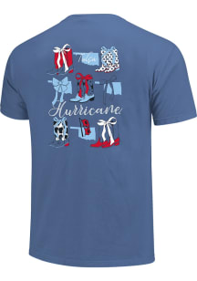 Tulsa Golden Hurricane Womens Blue Boots and Bows Short Sleeve T-Shirt