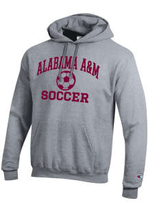 Champion Alabama A&M Bulldogs Mens Grey Soccer Powerblend Long Sleeve Hoodie